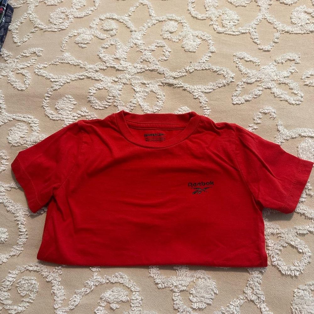 Reebok Red Short Sleeve Kids Tee with Logo
